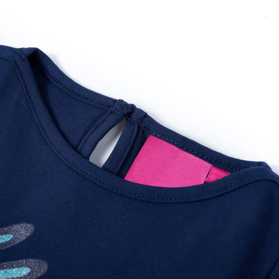 Kindershirt met lange mouwen 104 marineblauw