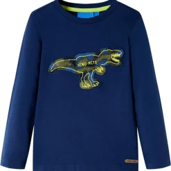 Kindershirt met lange mouwen 104 marineblauw