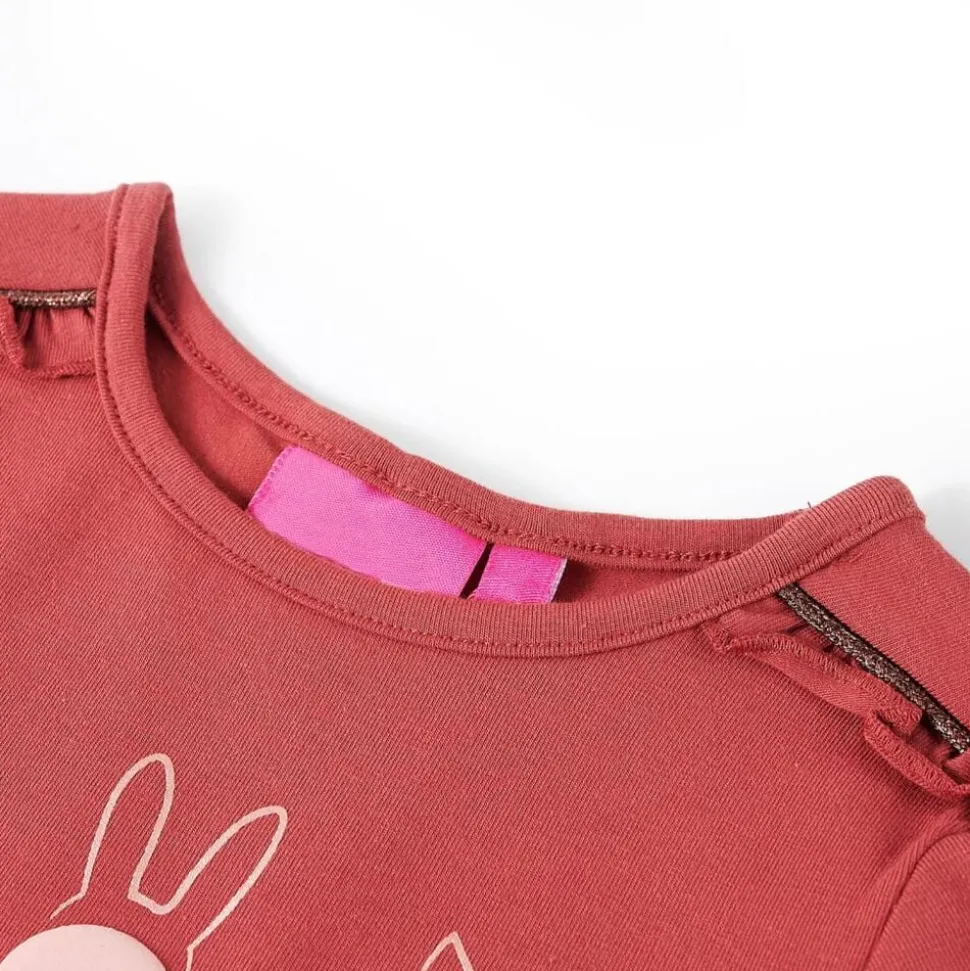 Kindershirt met lange mouwen 104 rozebruin