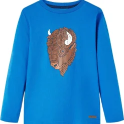 Kindershirt met lange mouwen 116 kobaltblauw