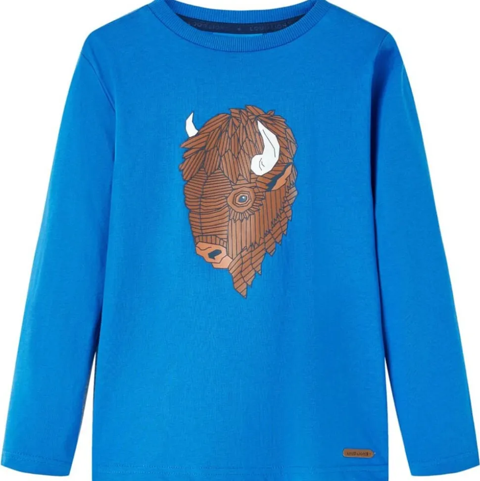 Kindershirt met lange mouwen 116 kobaltblauw