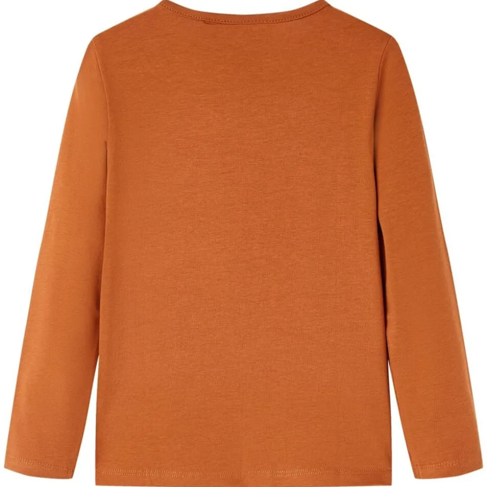 Kindershirt met lange mouwen 92 cognackleurig