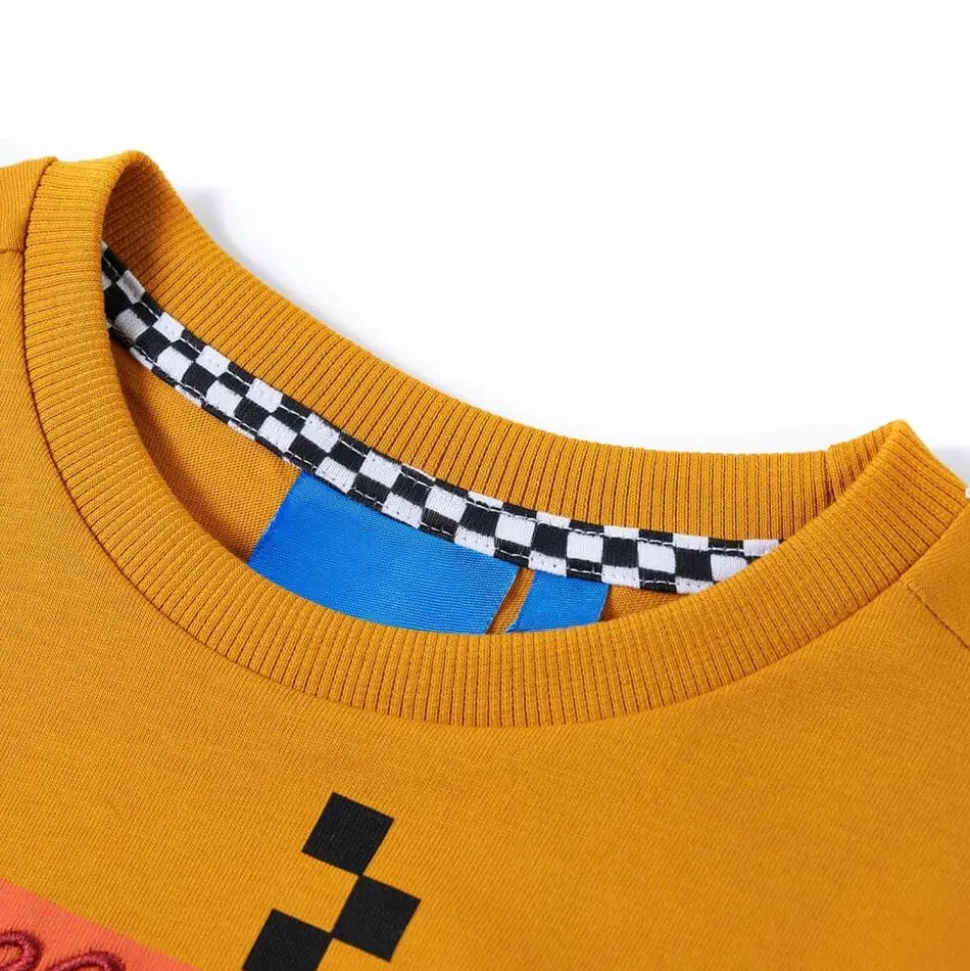Kindershirt met lange mouwen 104 okerkleurig