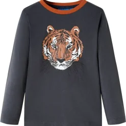 Kindershirt met lange mouwen 92 antracietkleurig