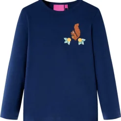Kindershirt met lange mouwen 104 marineblauw