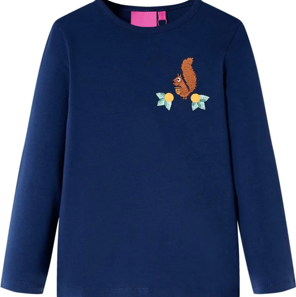 Kindershirt met lange mouwen 104 marineblauw