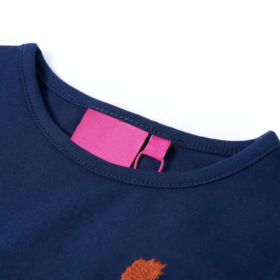 Kindershirt met lange mouwen 104 marineblauw