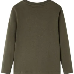 Kindershirt met lange mouwen 92 kakikleurig