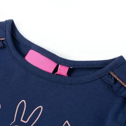 Kindershirt met lange mouwen 116 marineblauw