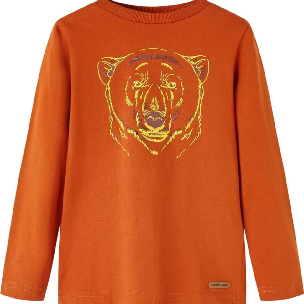 Kindershirt met lange mouwen 104 lichtroestkleurig