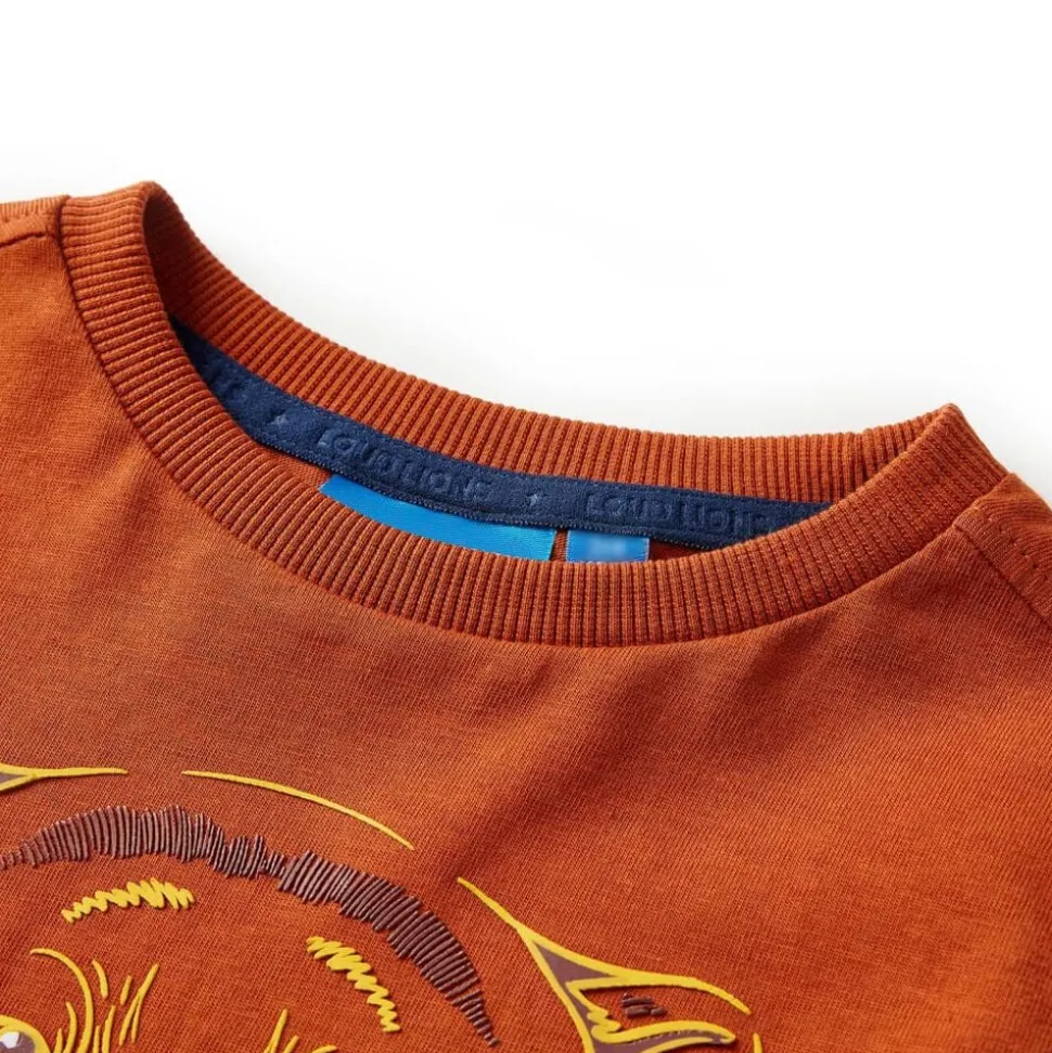 Kindershirt met lange mouwen 104 lichtroestkleurig