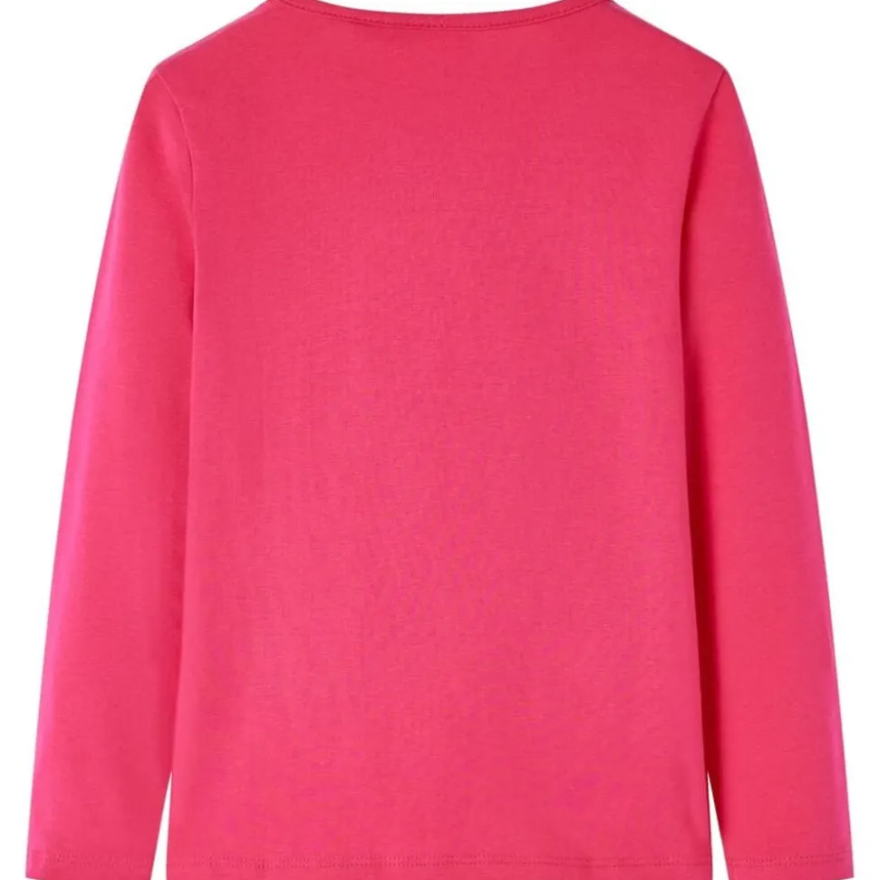 Kindershirt met lange mouwen 104 felroze