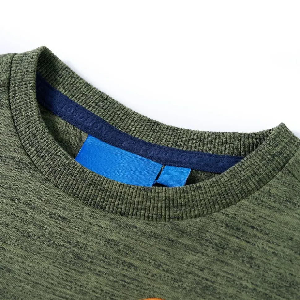 Kindershirt met lange mouwen 104 gemêleerd kakikleurig