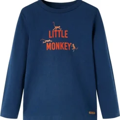Kindershirt met lange mouwen 92 marineblauw