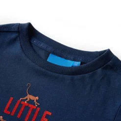 Kindershirt met lange mouwen 92 marineblauw