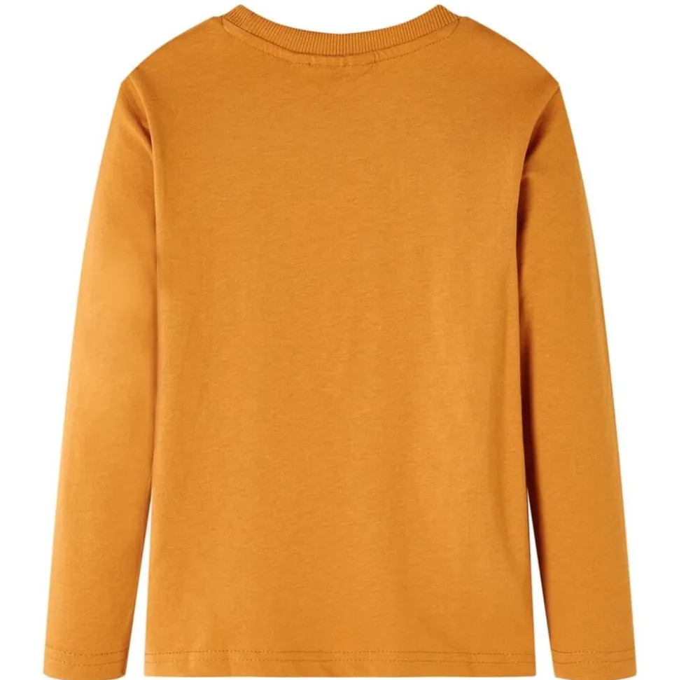 Kindershirt met lange mouwen 104 donkerokerkleurig