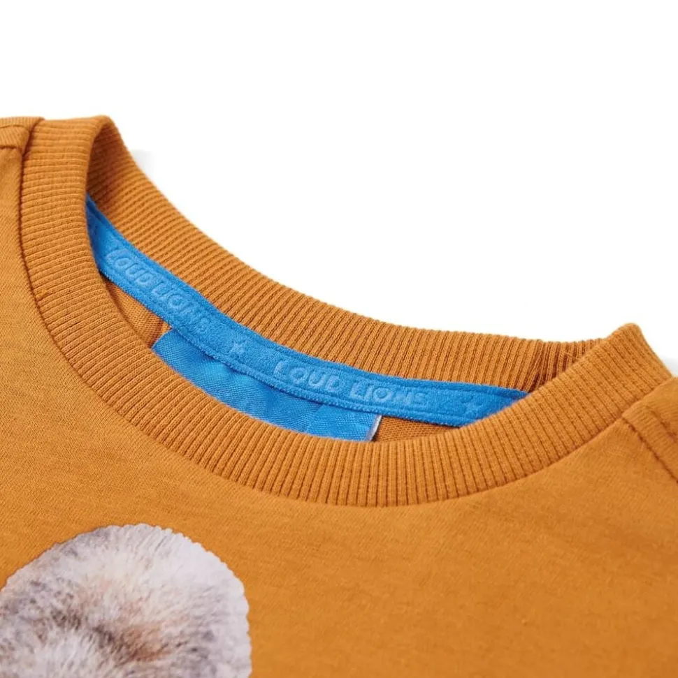 Kindershirt met lange mouwen 104 donkerokerkleurig