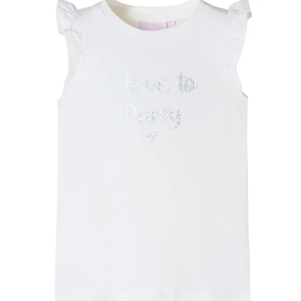 Kindershirt met mouwen met ruches 104 wit