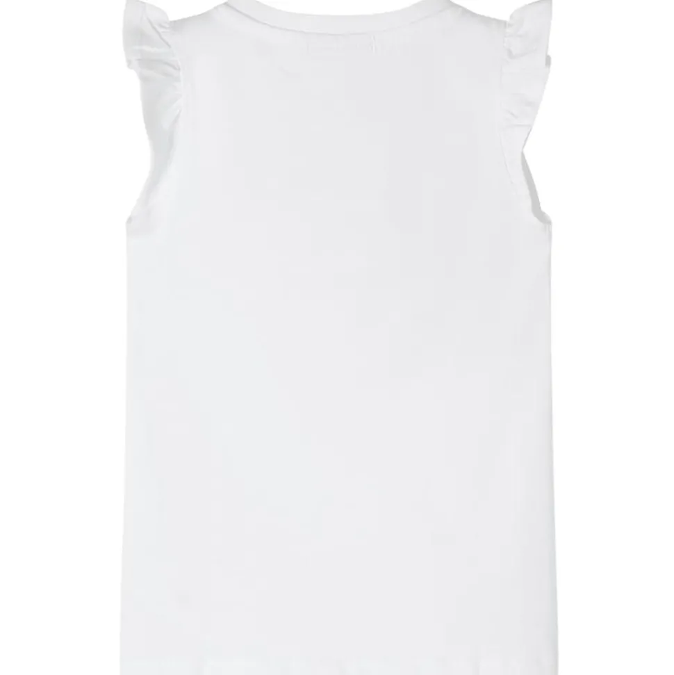 Kindershirt met mouwen met ruches 104 wit