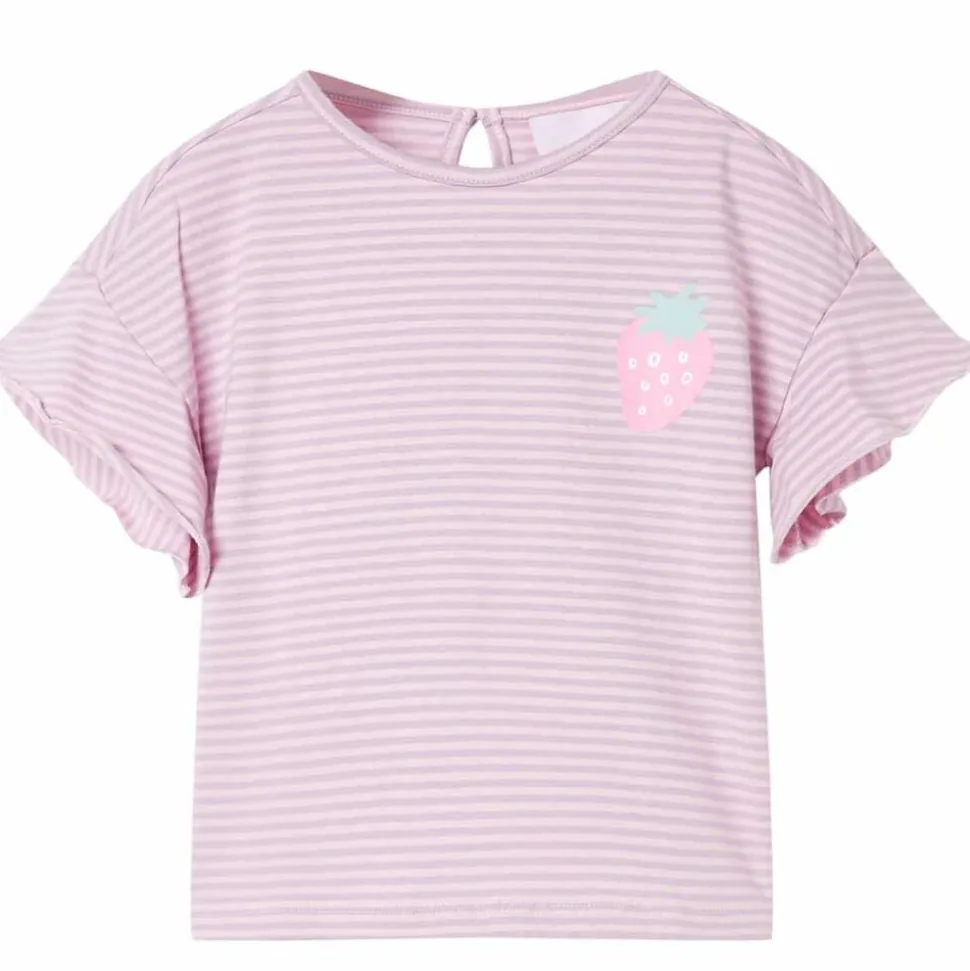 Kindershirt met mouwen met ruches 104 lila