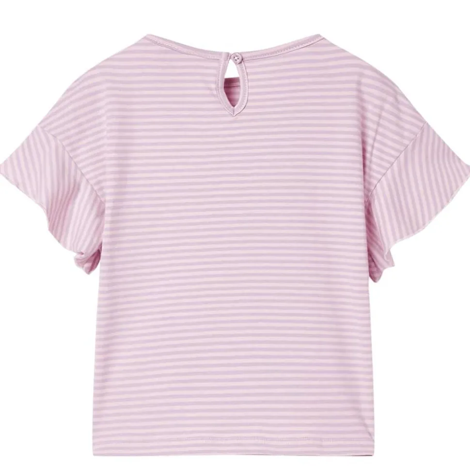 Kindershirt met mouwen met ruches 104 lila