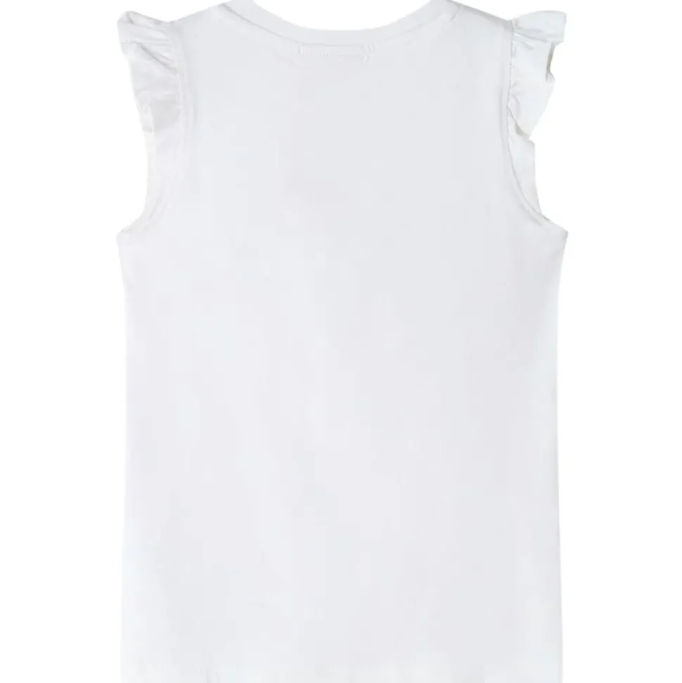 Kindershirt met ruches aan de mouwen 140 ecru