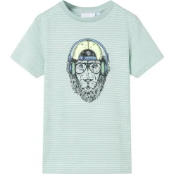 Kindershirt met strepen 104 lichtmint