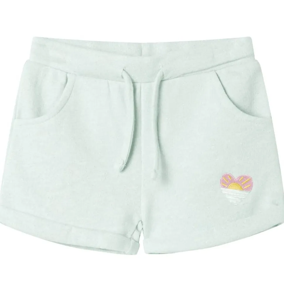 Kindershorts met trekkoord 116 gemengd lichtmintkleurig