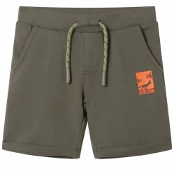 Kindershorts met trekkoord 116 donkerkaki