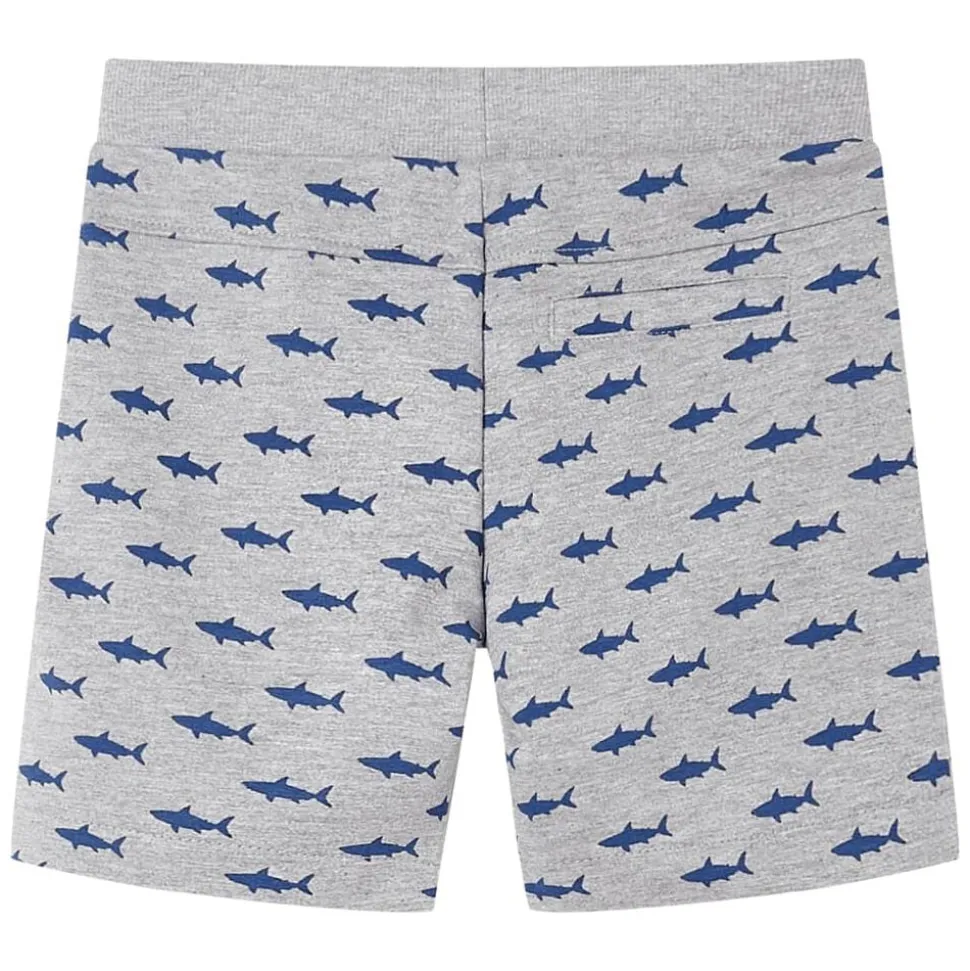 Kindershorts met trekkoord 116 gemêleerd lichtgrijs