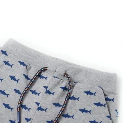 Kindershorts met trekkoord 116 gemêleerd lichtgrijs