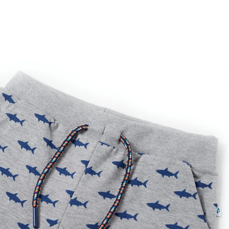 Kindershorts met trekkoord 116 gemêleerd lichtgrijs