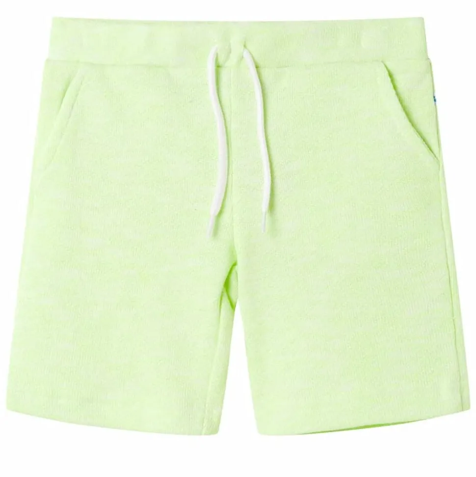 Kindershorts met trekkoord 140 neongeel