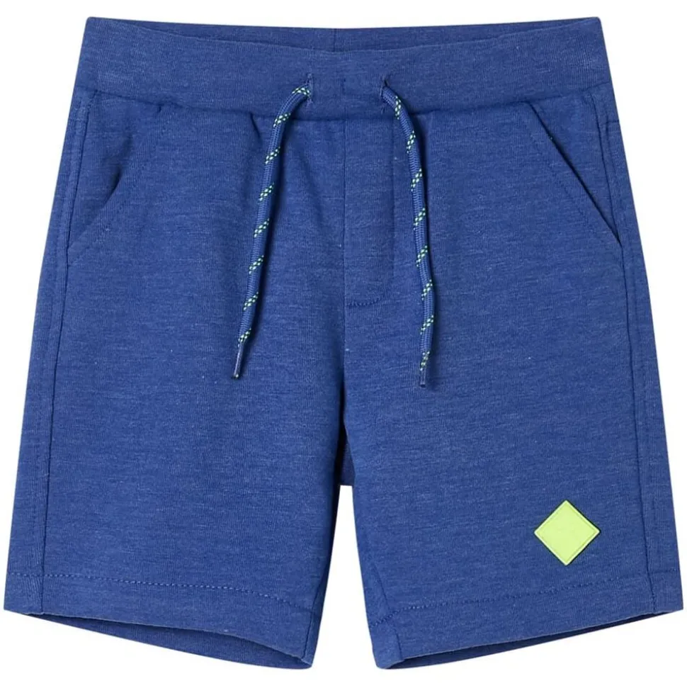 Kindershorts met trekkoord 116 gemêleerd blauw