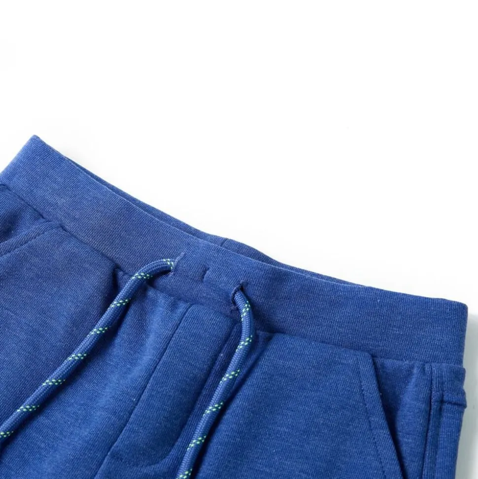 Kindershorts met trekkoord 116 gemêleerd blauw