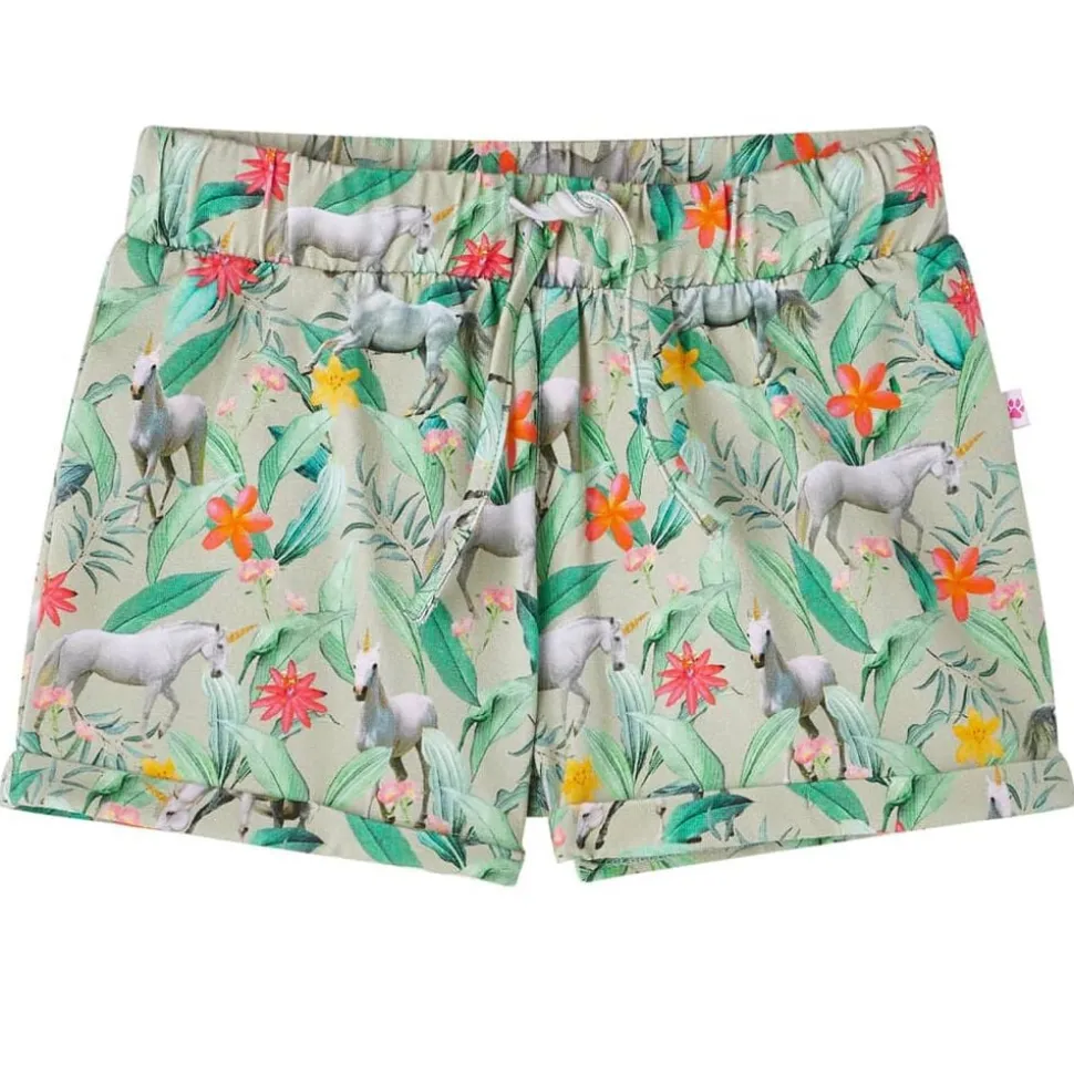 Kindershorts met trekkoord 116 lichtkaki
