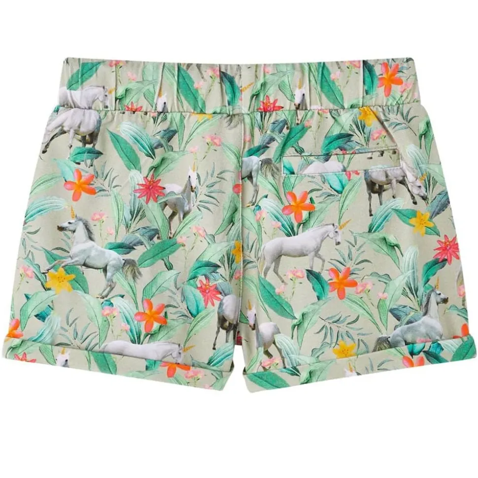 Kindershorts met trekkoord 116 lichtkaki