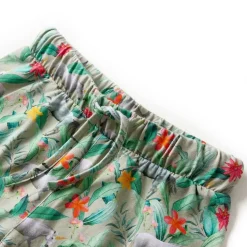 Kindershorts met trekkoord 116 lichtkaki
