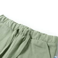 Kindershorts met trekkoord 92 lichtkaki
