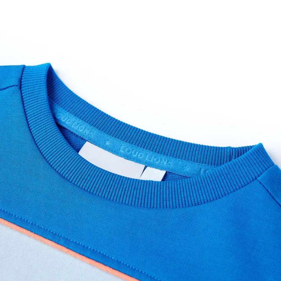 Kindertrui 104 felblauw en lichtblauw