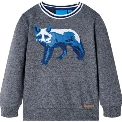 Kindertrui 92 gemêleerd marineblauw