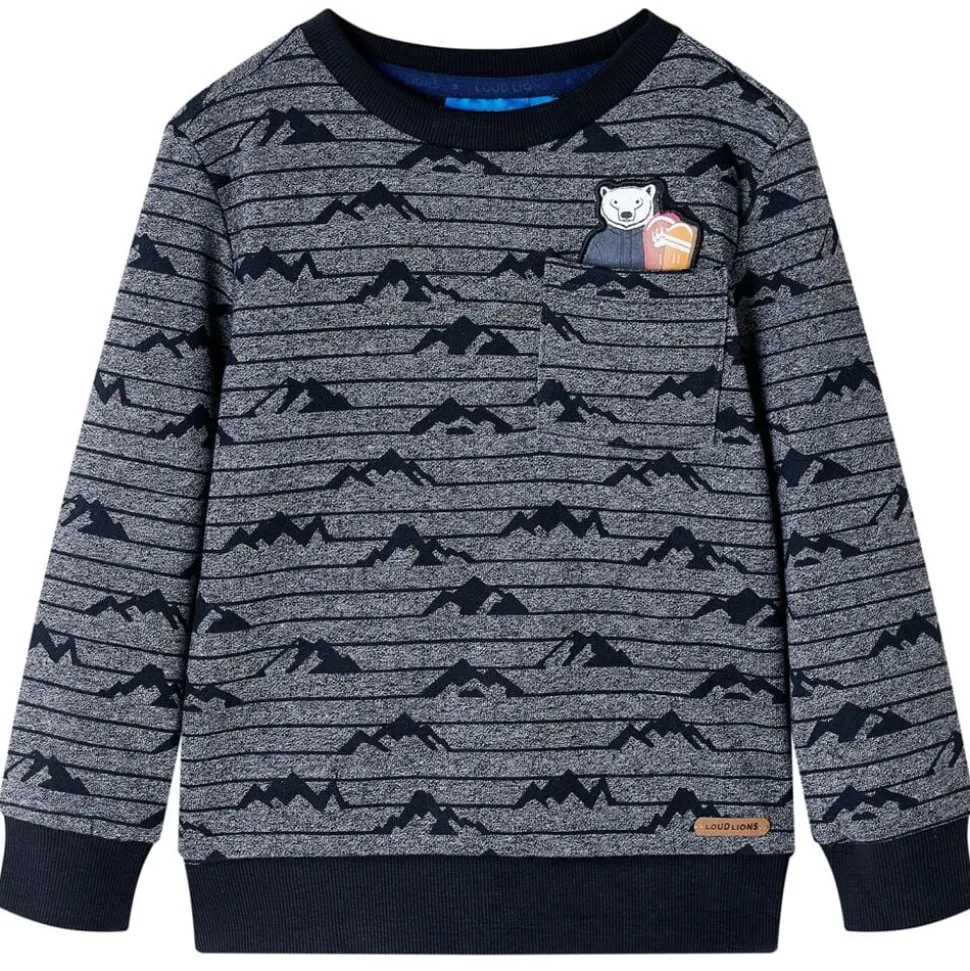 Kindertrui 92 gemêleerd marineblauw