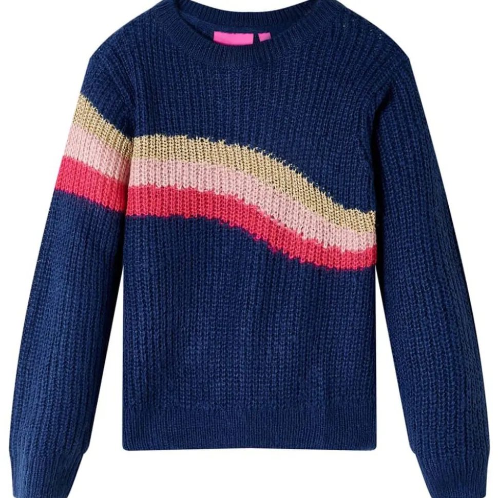 Kindertrui gebreid 104 marineblauw