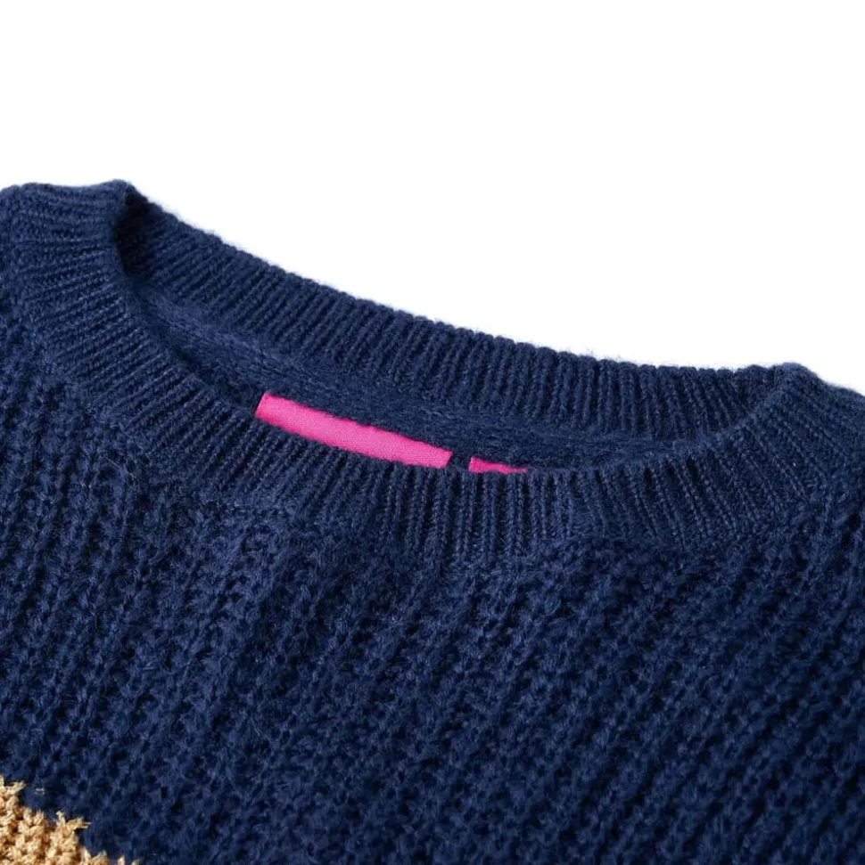 Kindertrui gebreid 104 marineblauw