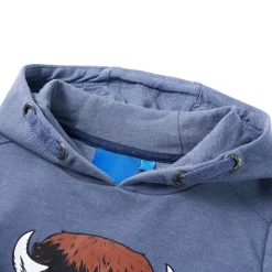 Kindertrui met capuchon 104 gemêleerd blauw