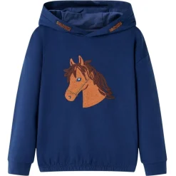 Kindertrui met capuchon 92 marineblauw