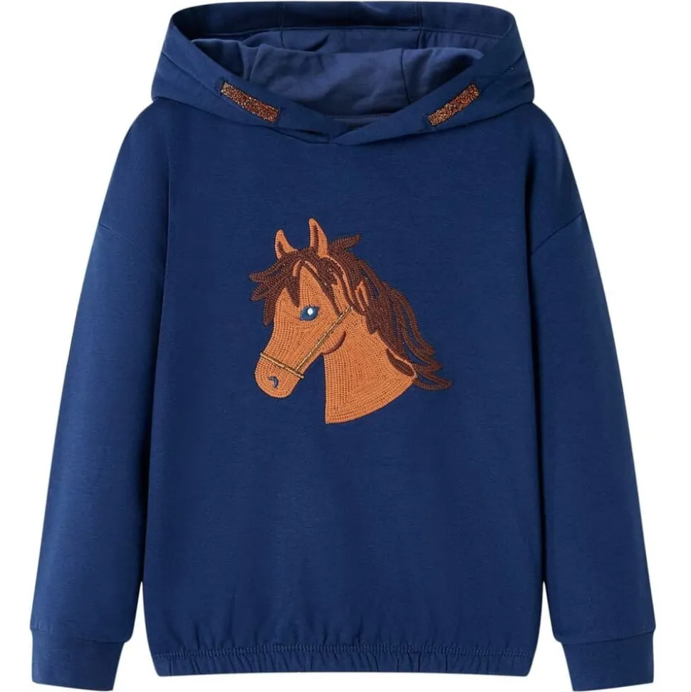 Kindertrui met capuchon 92 marineblauw