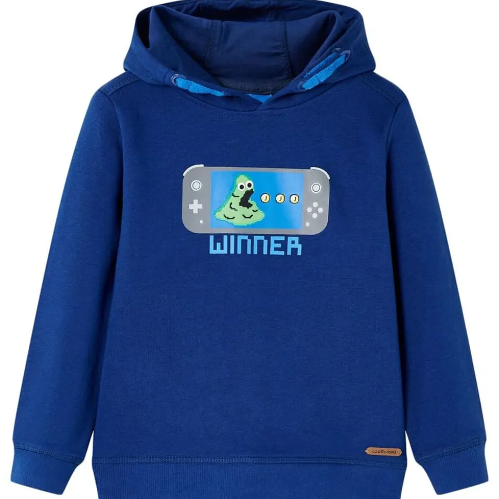 Kindertrui met capuchon 104 donkerblauw