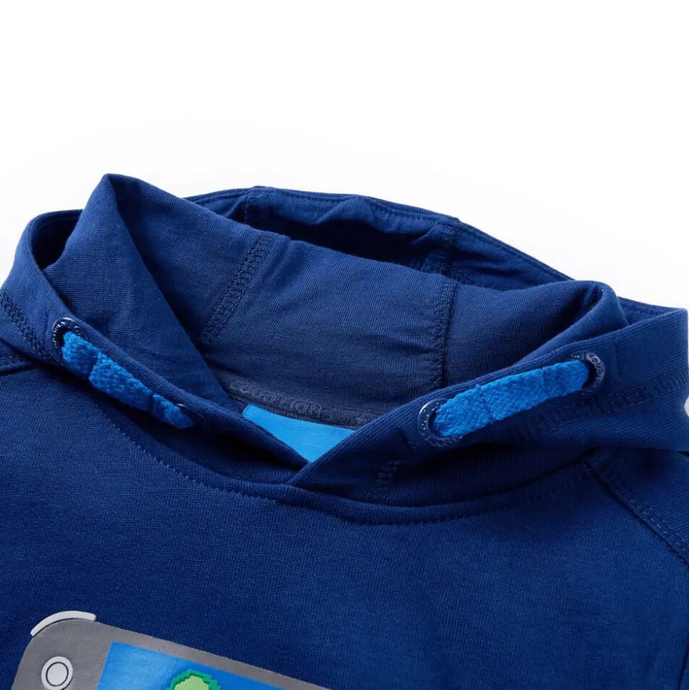 Kindertrui met capuchon 104 donkerblauw