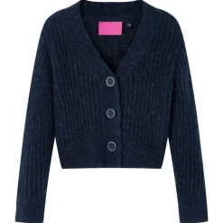 Kindervest gebreid 104 marineblauw